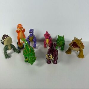 Downtown Disney T-Rex Cafe Dinosaurs Action Figure Orange Purple Lot Of 6 +